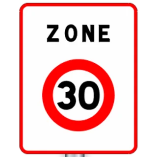 Entrée de zone à vitesse limitée à 30