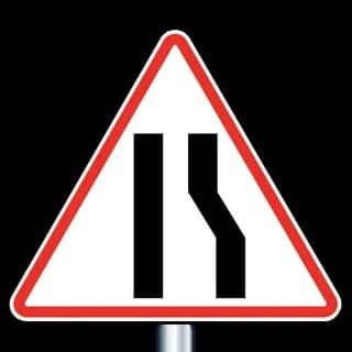 Chaussée rétrécie par la droite